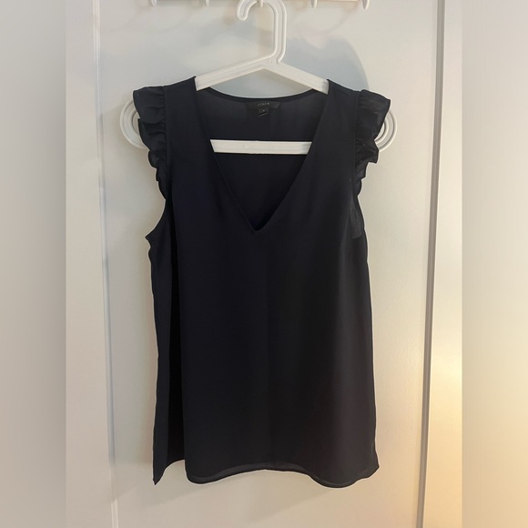 Navy J Crew Sleeveless Shirt - Picture 1 of 5